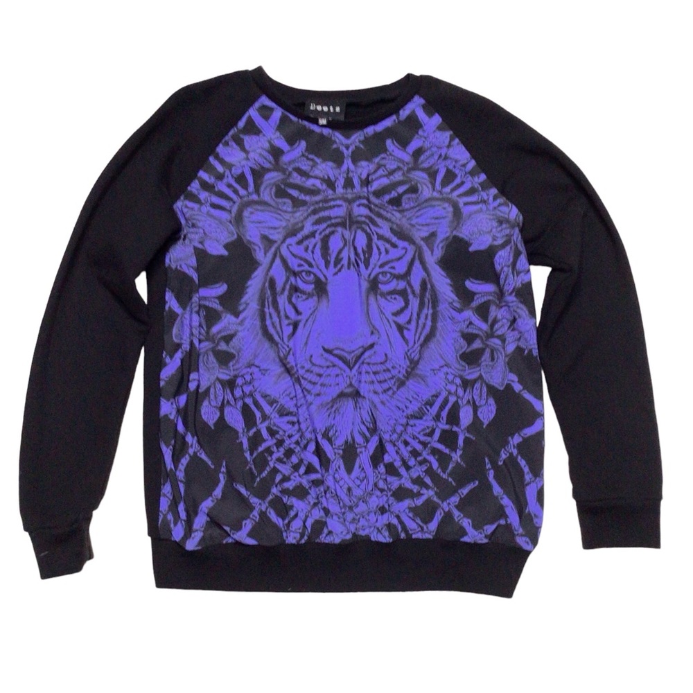 Deetz x Intermix Purple Tiger Graphic Sweatshirt Pullover S/M